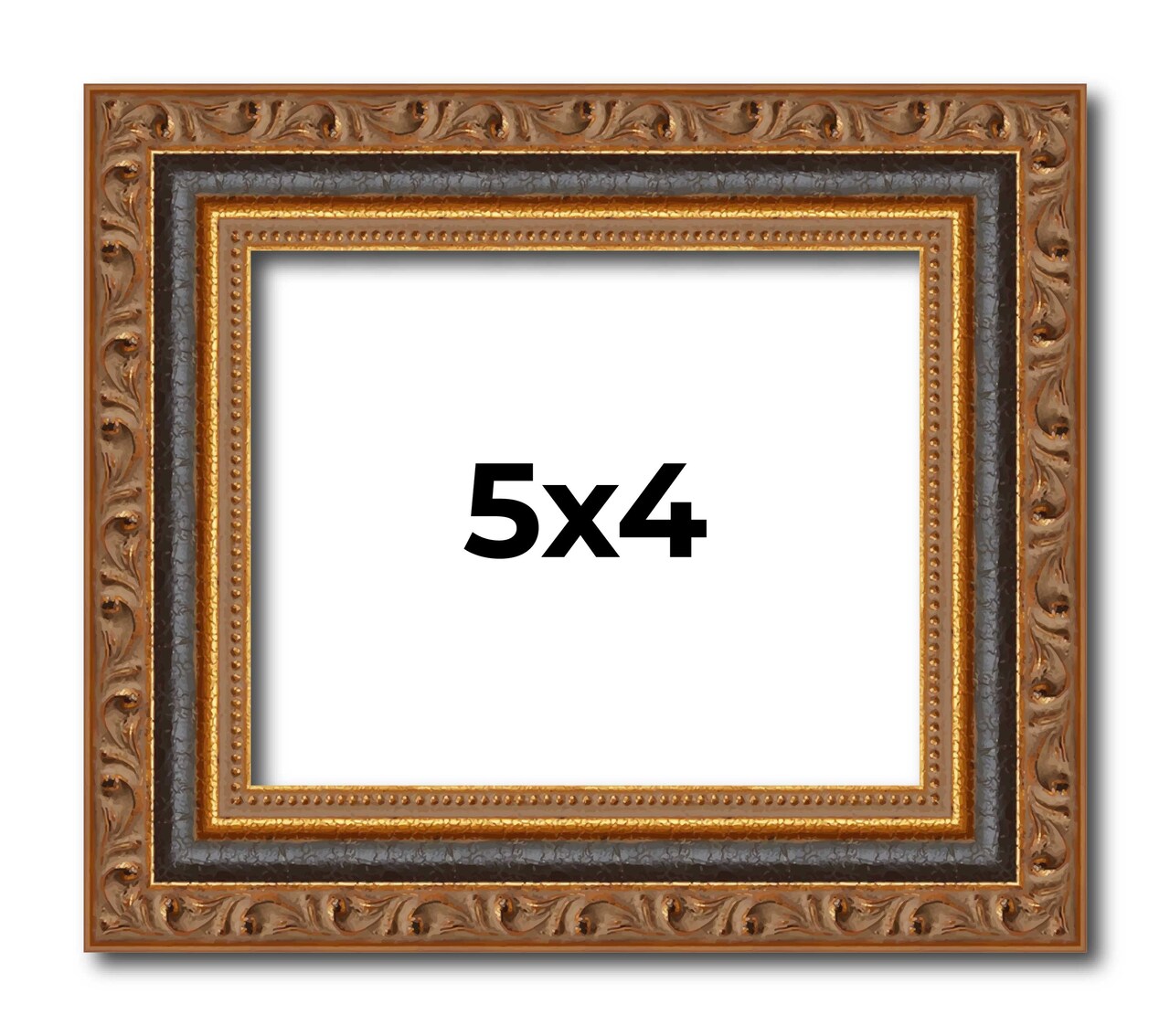 4x5 Classic Picture Frame with UV-Resistant Acrylic & Acid Free Backing, Available in 4 Finishes - Black, Brown, Gold, and Silver